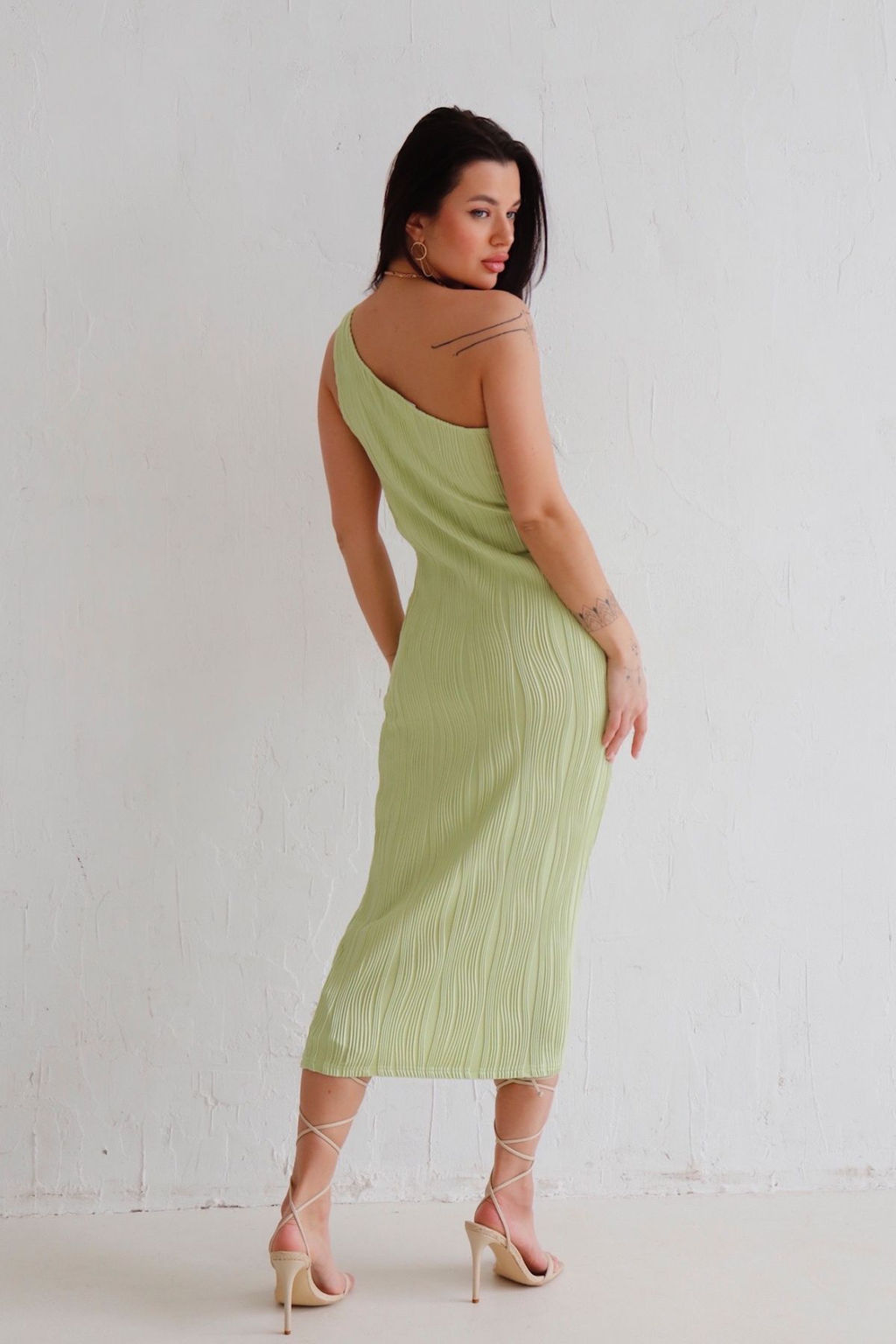 12605 Платье асимметричное фисташковое - Martichelli фото 11