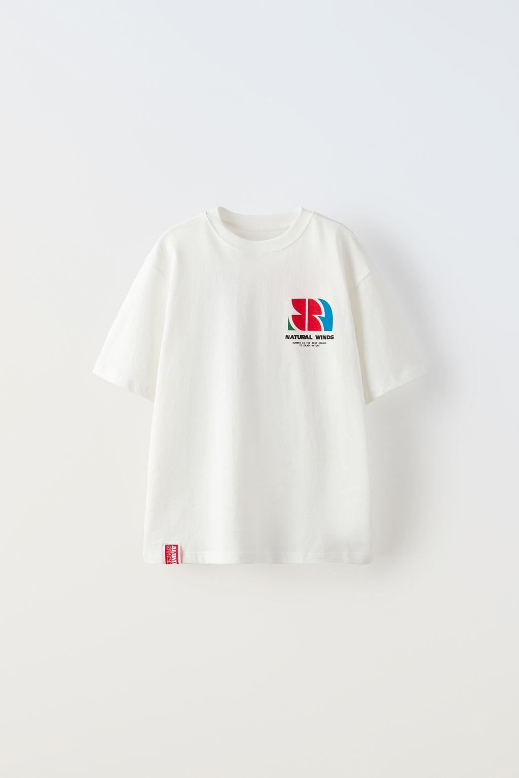 T-SHIRT WITH LABEL PRINT - Zara фото 2