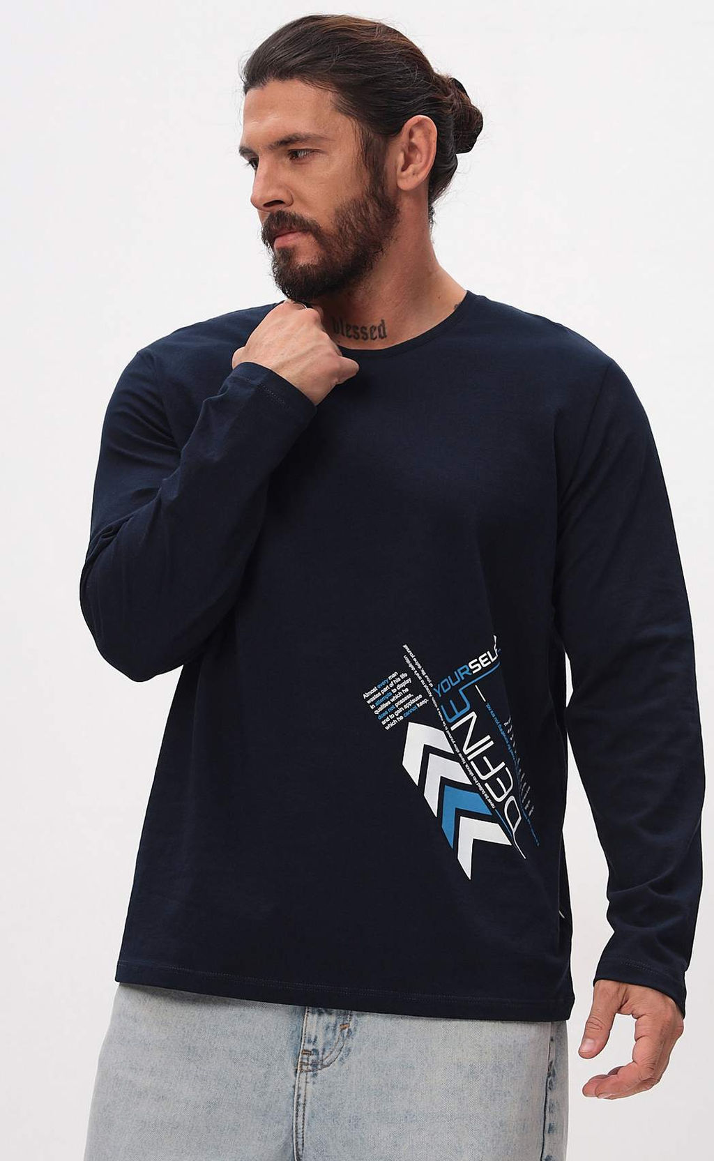 Лонгслив P521-1001-893 d.blue