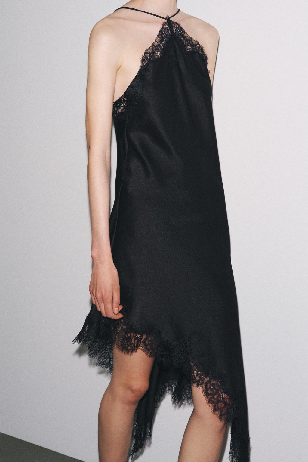 ZW COLLECTION SATIN LACE DRESS - Zara фото 13