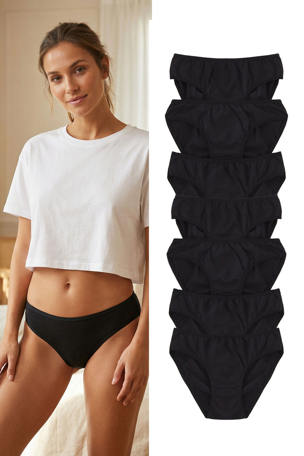 Trendyolmilla Mavi-Cok Renkli 7li Paket Pamuklu Klasik Orme Kulot THMSS25KU00029  фото 9