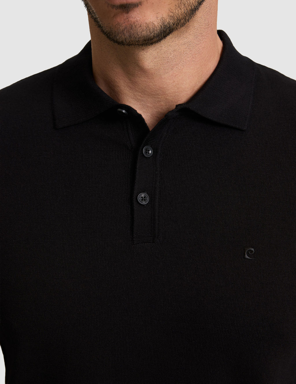 Siyah Slim Fit %100 Pamuk D__meli Polo Yaka Triko Ti__rt