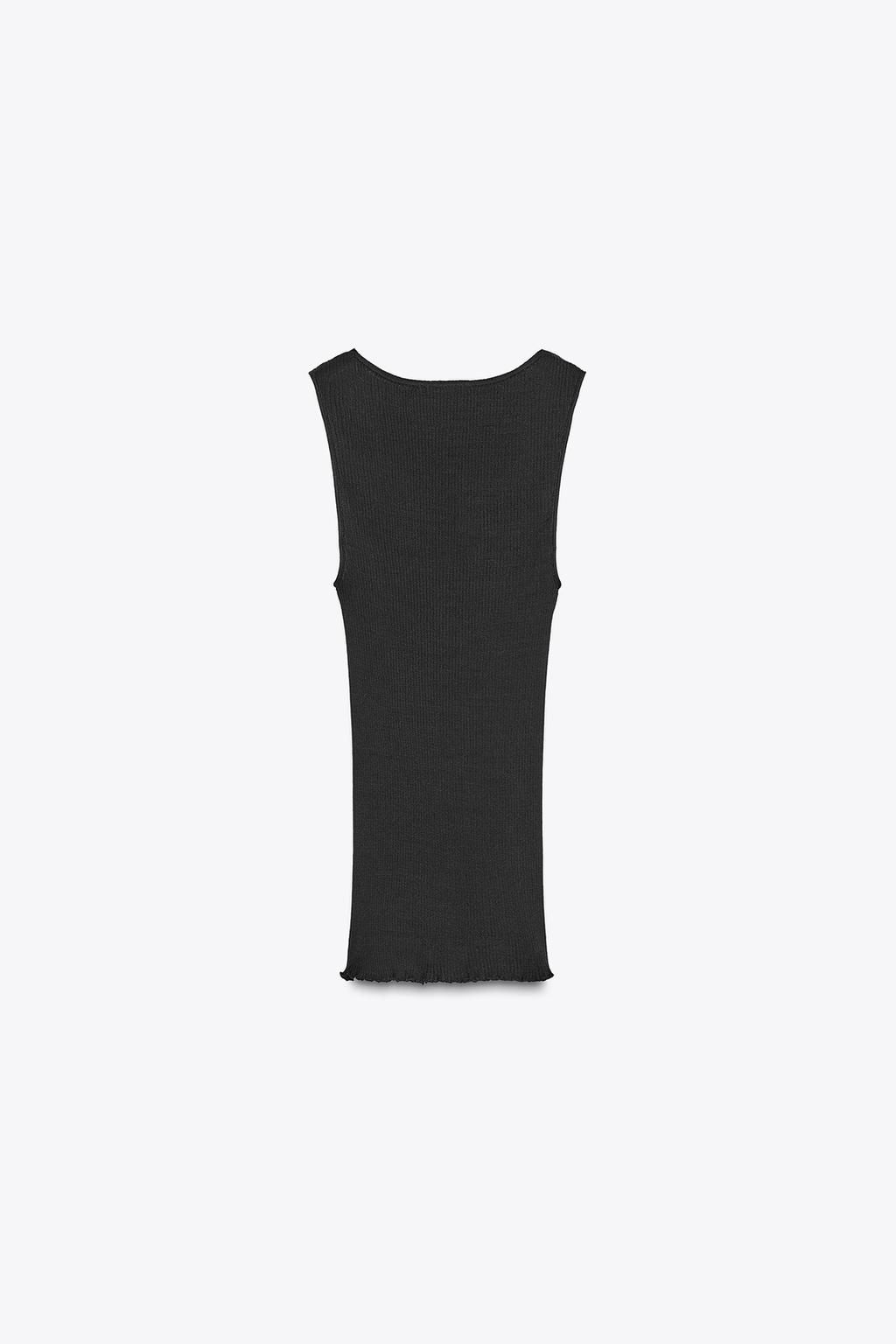 LACE RIBBED T-SHIRT - Zara фото 12