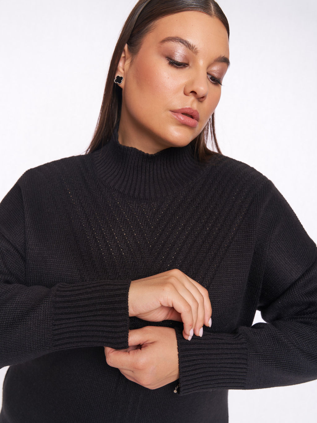 Черное вязаное платье PP91566BLK01 - Артесса фото 7