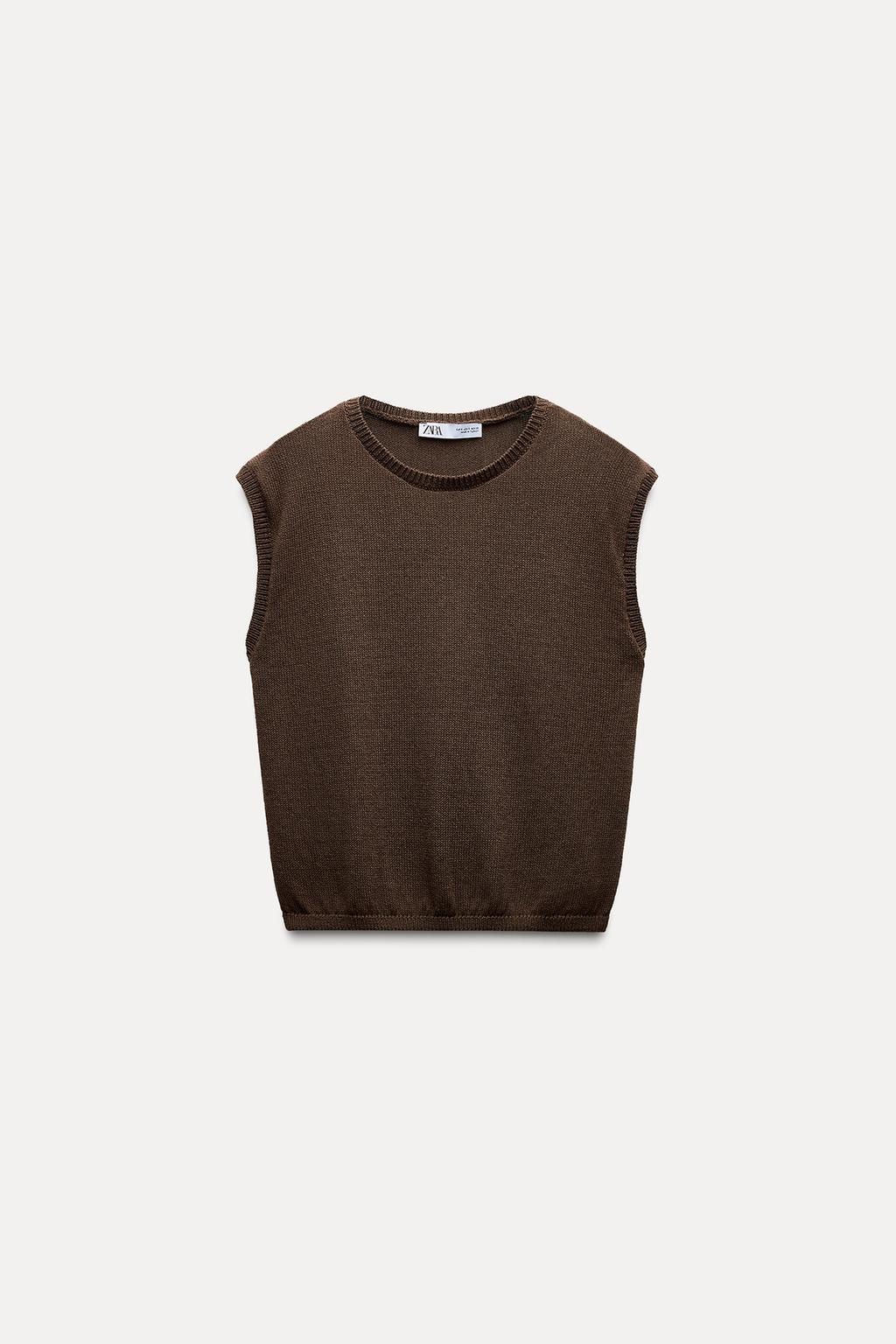 SLEEVELESS PLAIN KNIT TOP - Zara фото 6