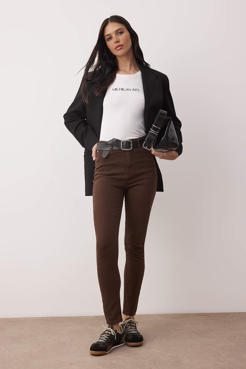 TRENDYOLMILLA Lacivert Yuksek Bel Skinny Jeans TWOAW24JE00068  фото 13