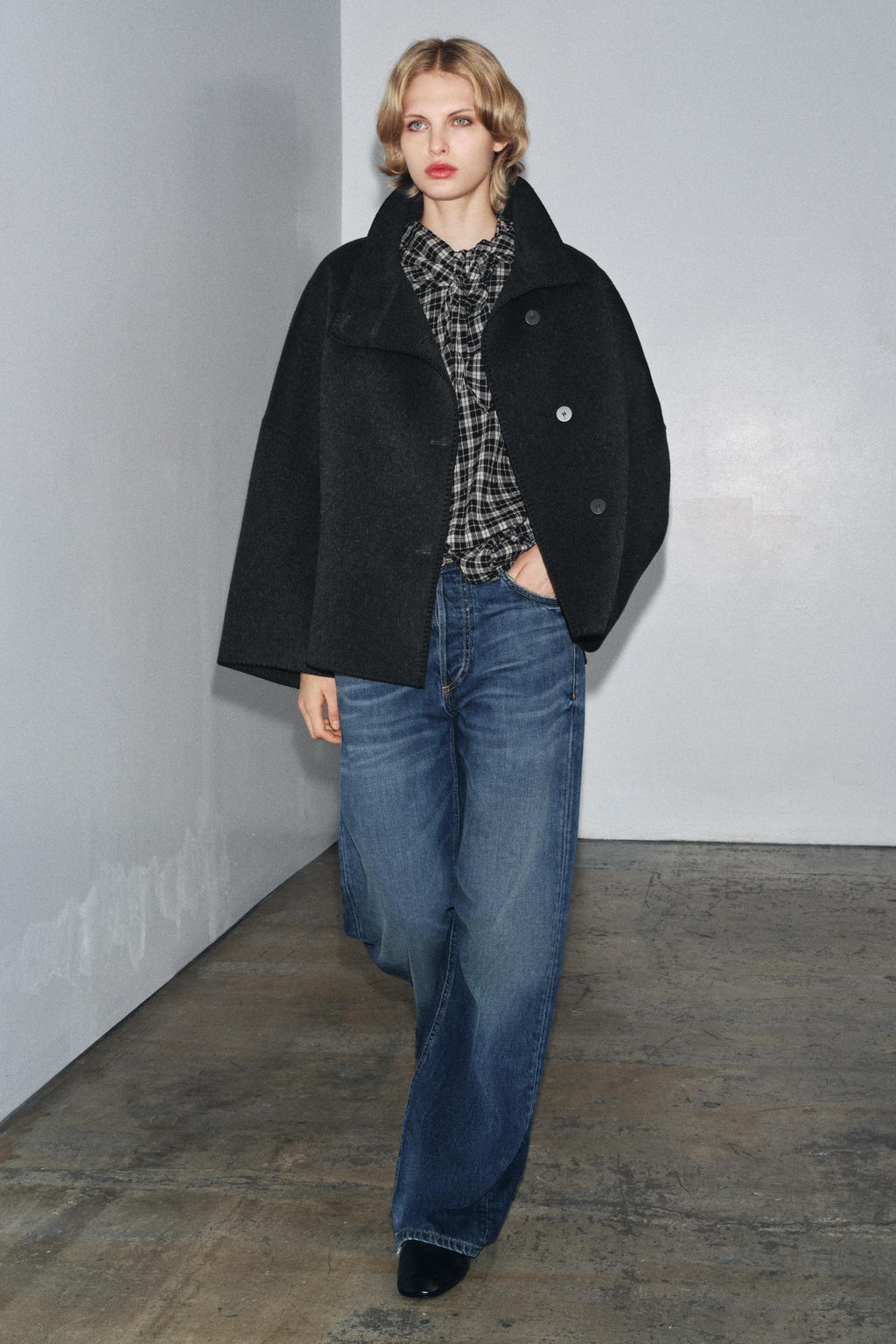 ZW COLLECTION CROPPED WOOL COAT - Zara фото 5