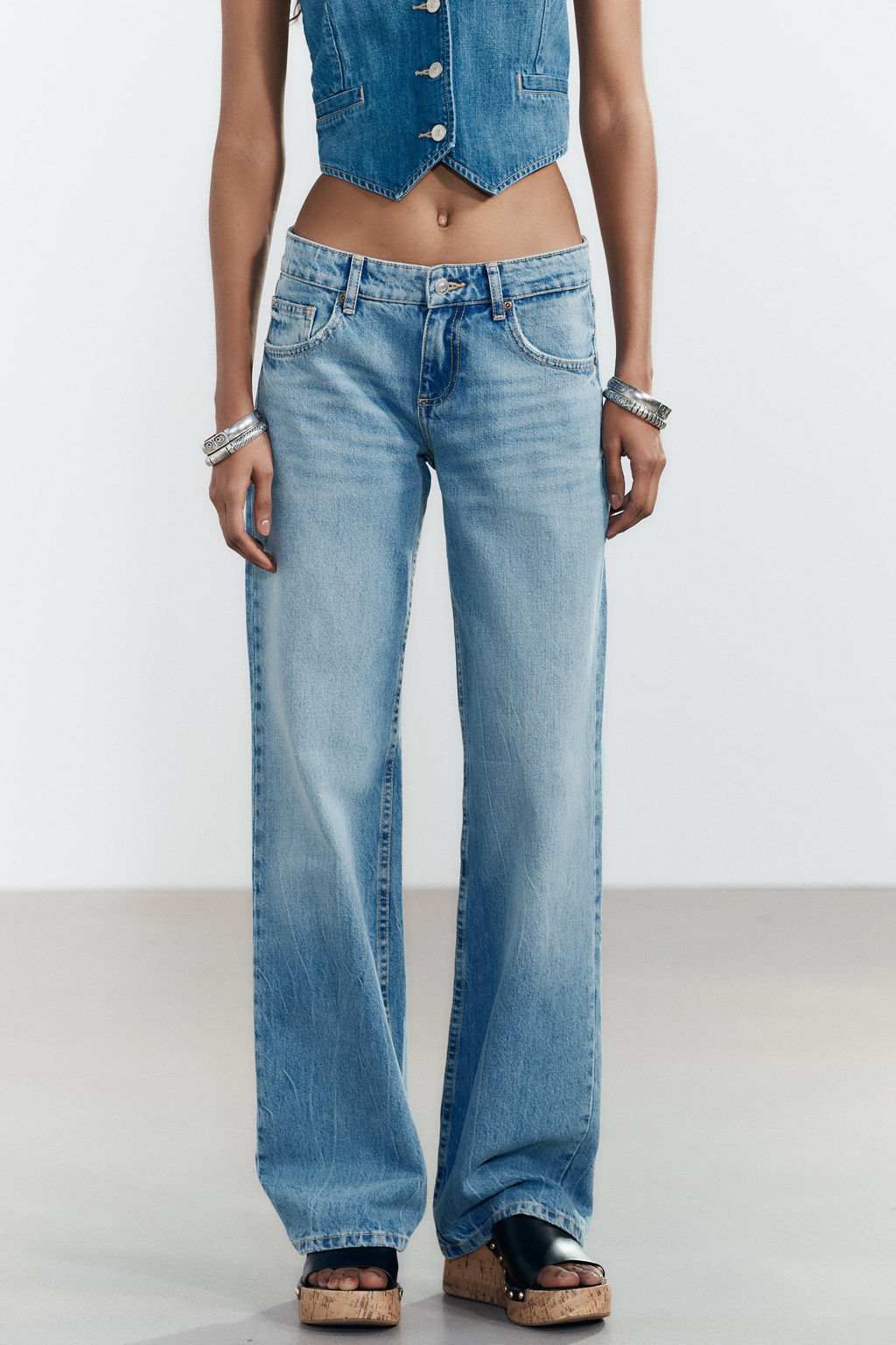 TRF WIDE-LEG LOW-RISE JEANS - Zara фото 11