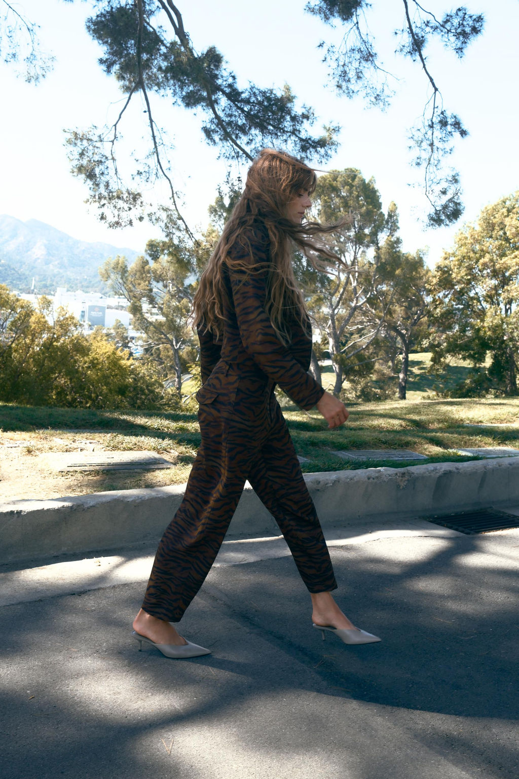ANIMAL PRINT BARREL TROUSERS