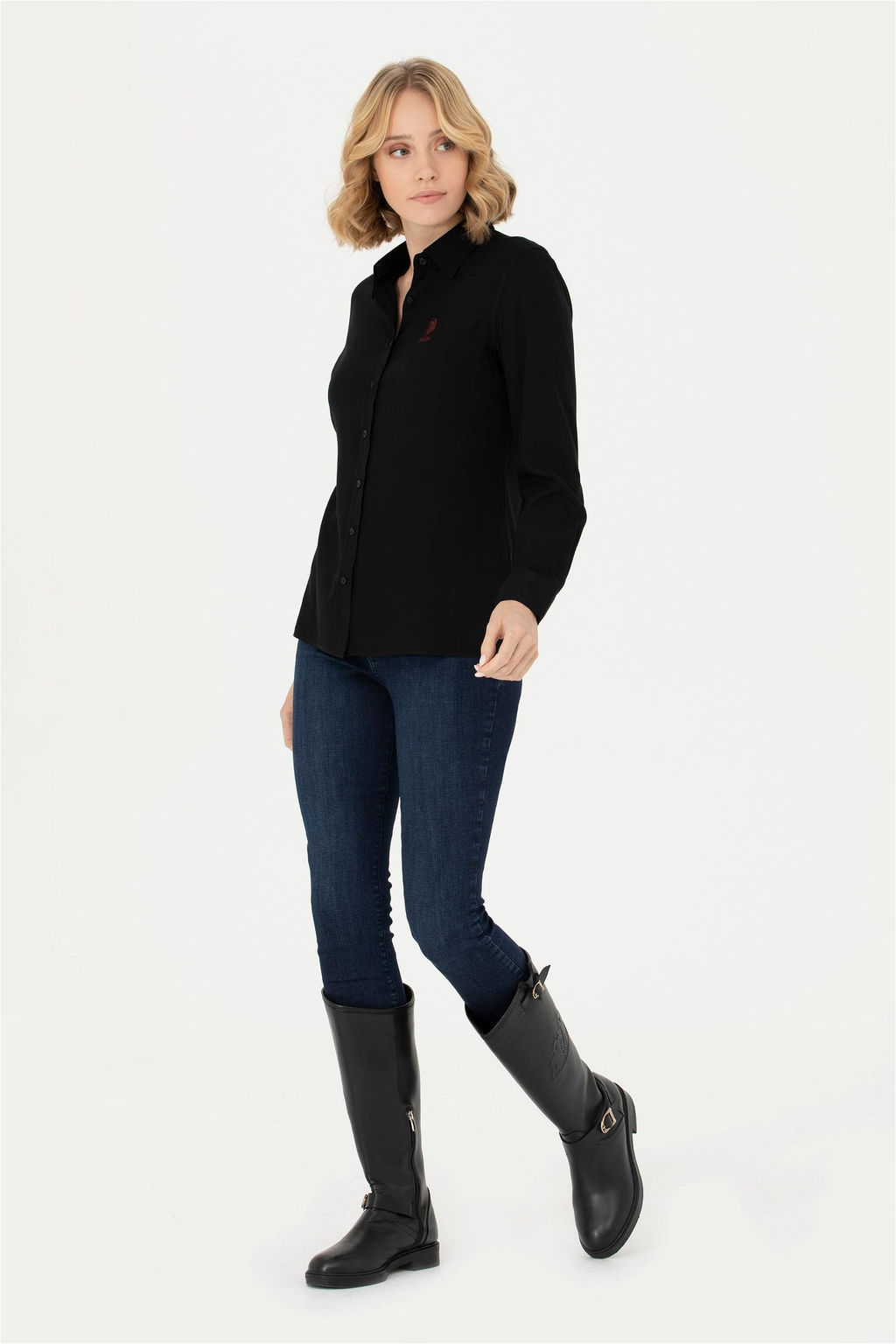 U. S. Polo Assn Женская черная рубашка с длинным рукавом - U.s. polo assn фото 11