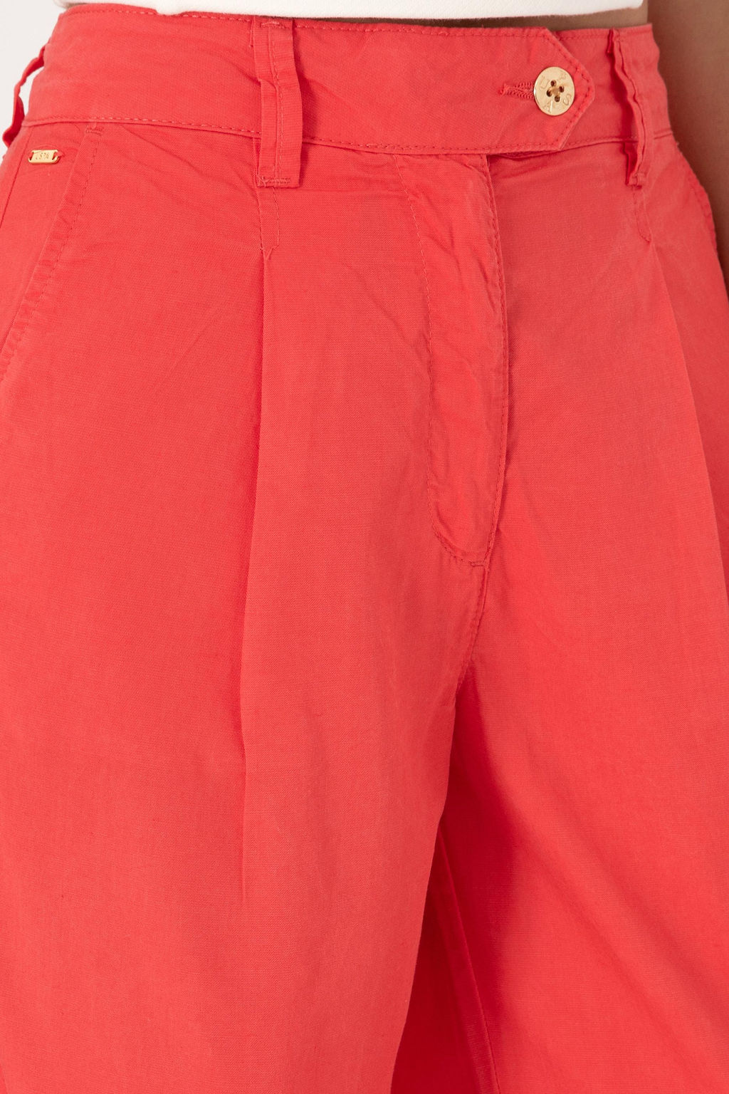 Kad_n K_rm_z_ Loose Fit Kanvas Pantolon