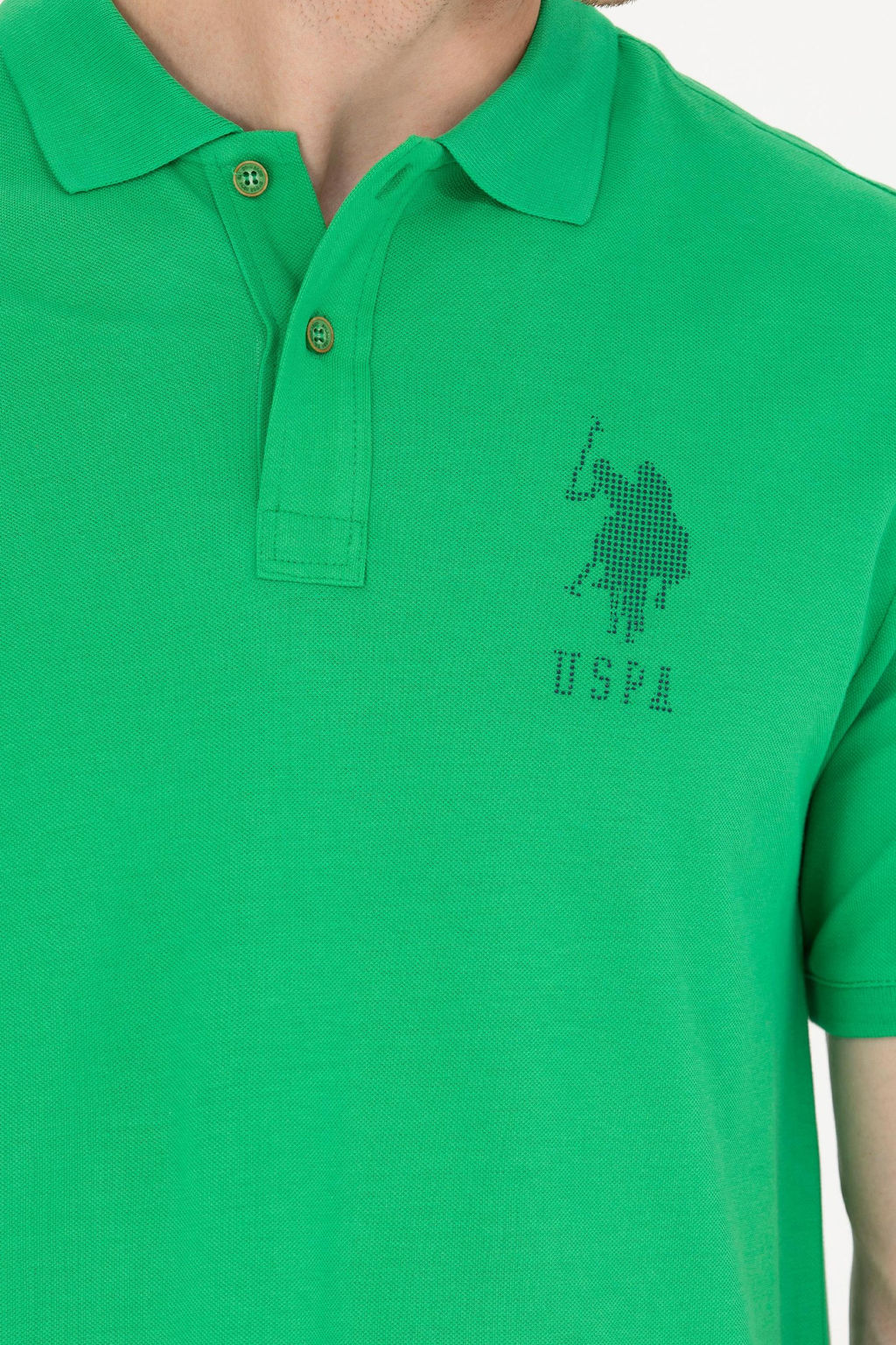Футболка-поло U.S. Polo Assn Apple Green зеленая хлопок  фото 21