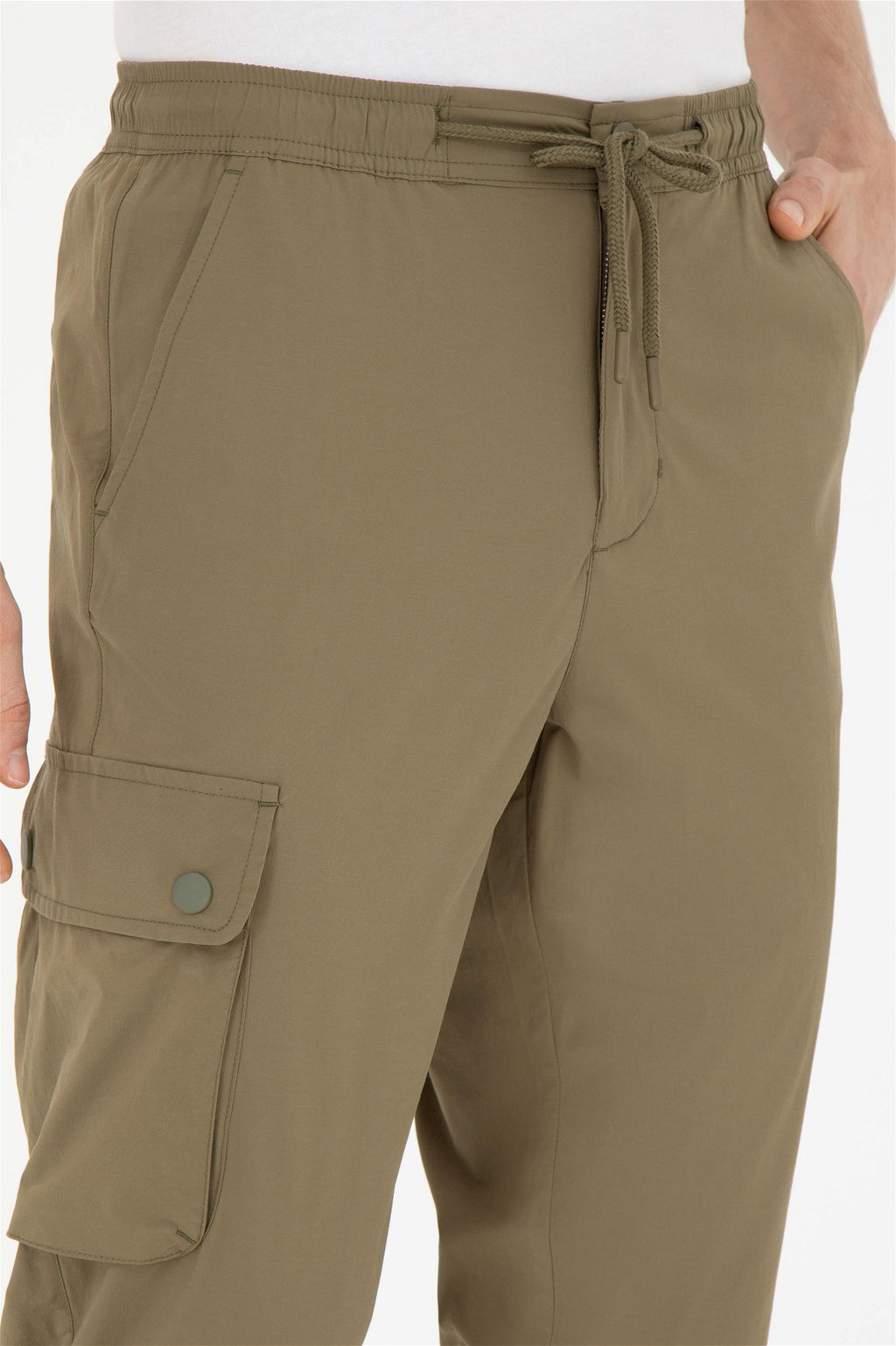 Мужские брюки из плотной ткани темного цвета хаки - U.s. polo assn фото 5