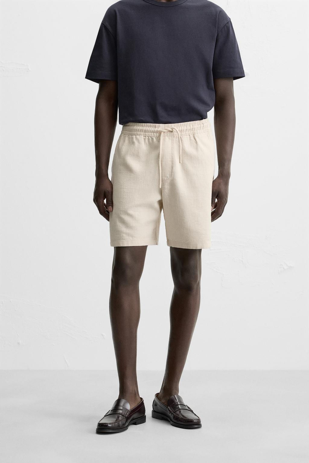 TEXTURED REGULAR FIT BERMUDA SHORTS - Zara фото 12