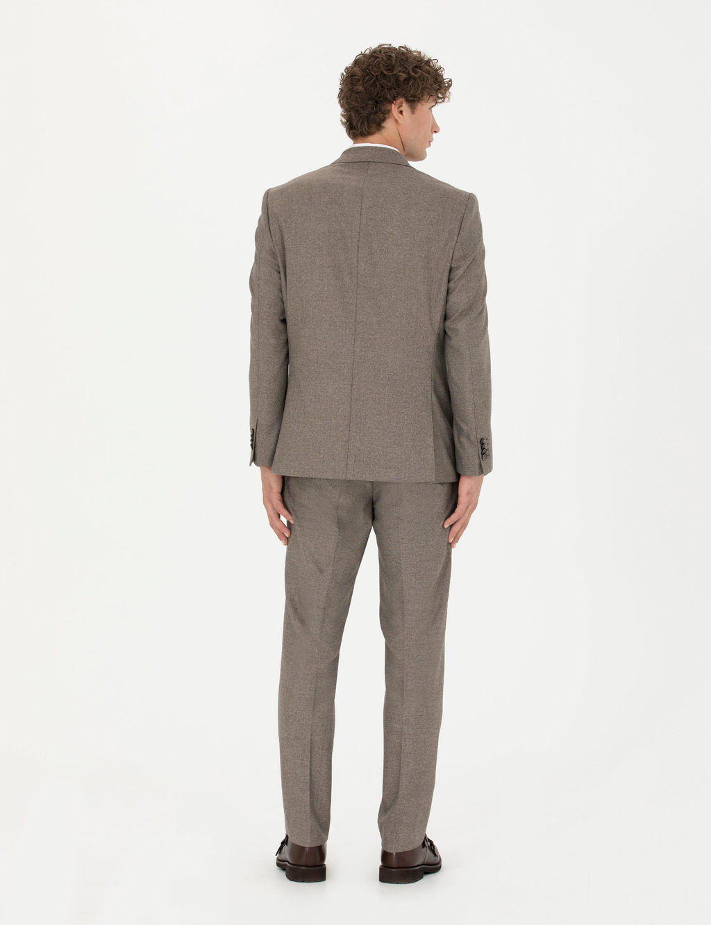 A__k Kahverengi Slim Fit Tak_m Elbise