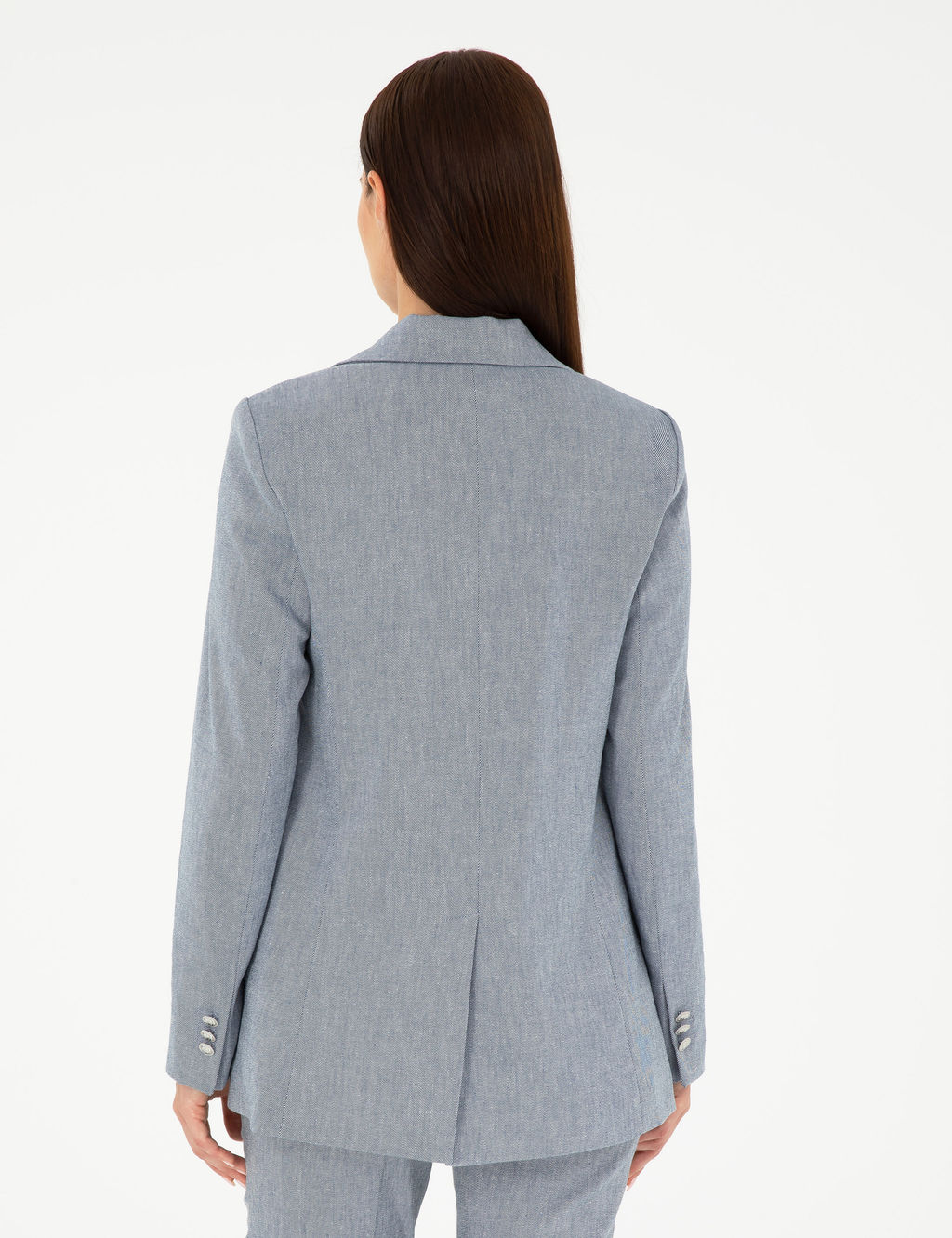 _ndigo Slim Fit Keten Kar___ml_ Ceket