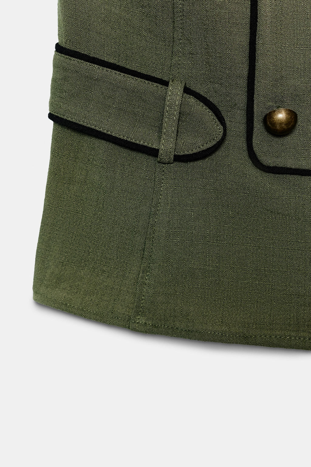 CUERPO HALTER BOTONES ESPALDA DESCUBIERTA / Khaki oscuro - Zara фото 8