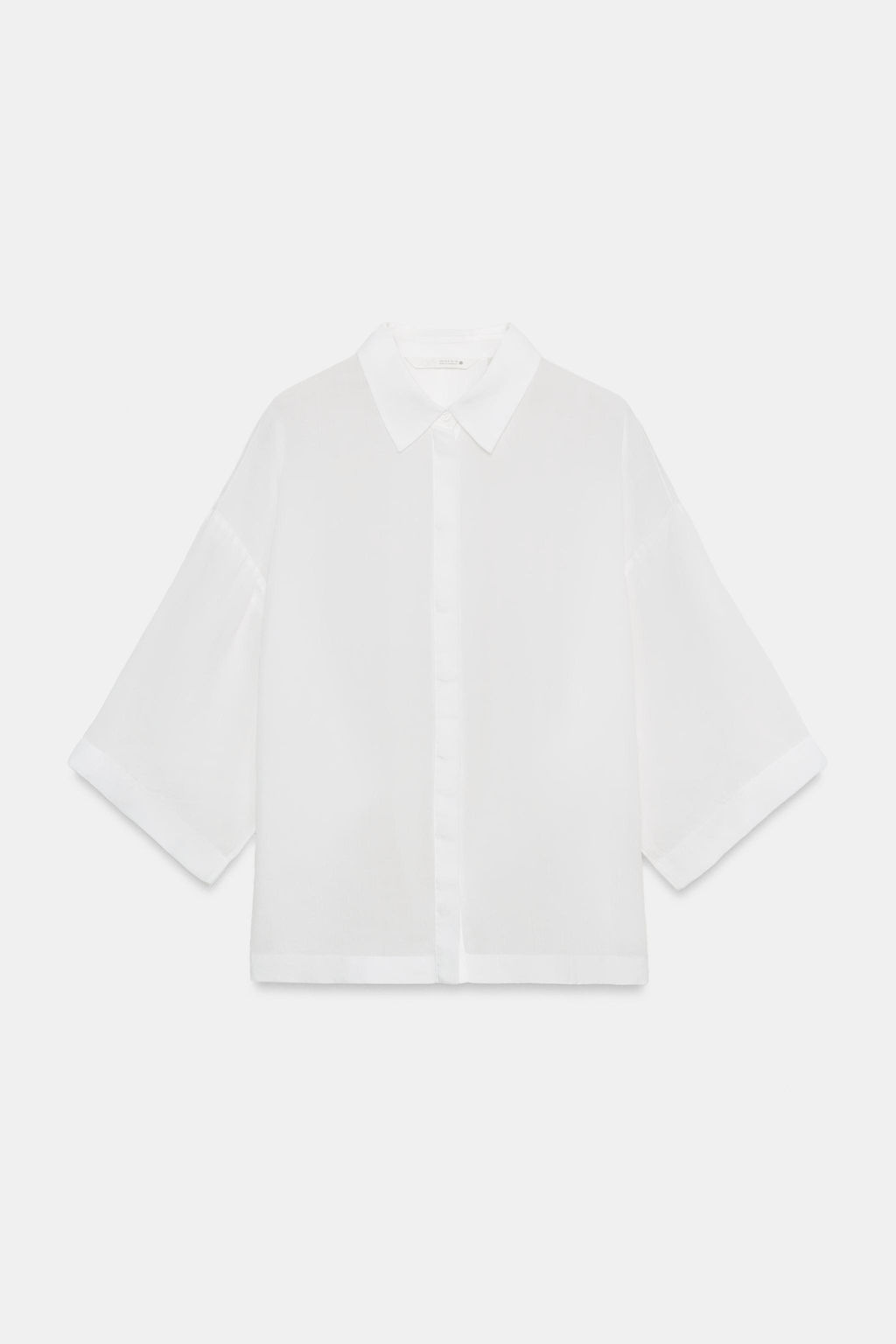 CAMISA FLUIDA OVERSIZE ZW COLLECTION / Blanco - Zara фото 6