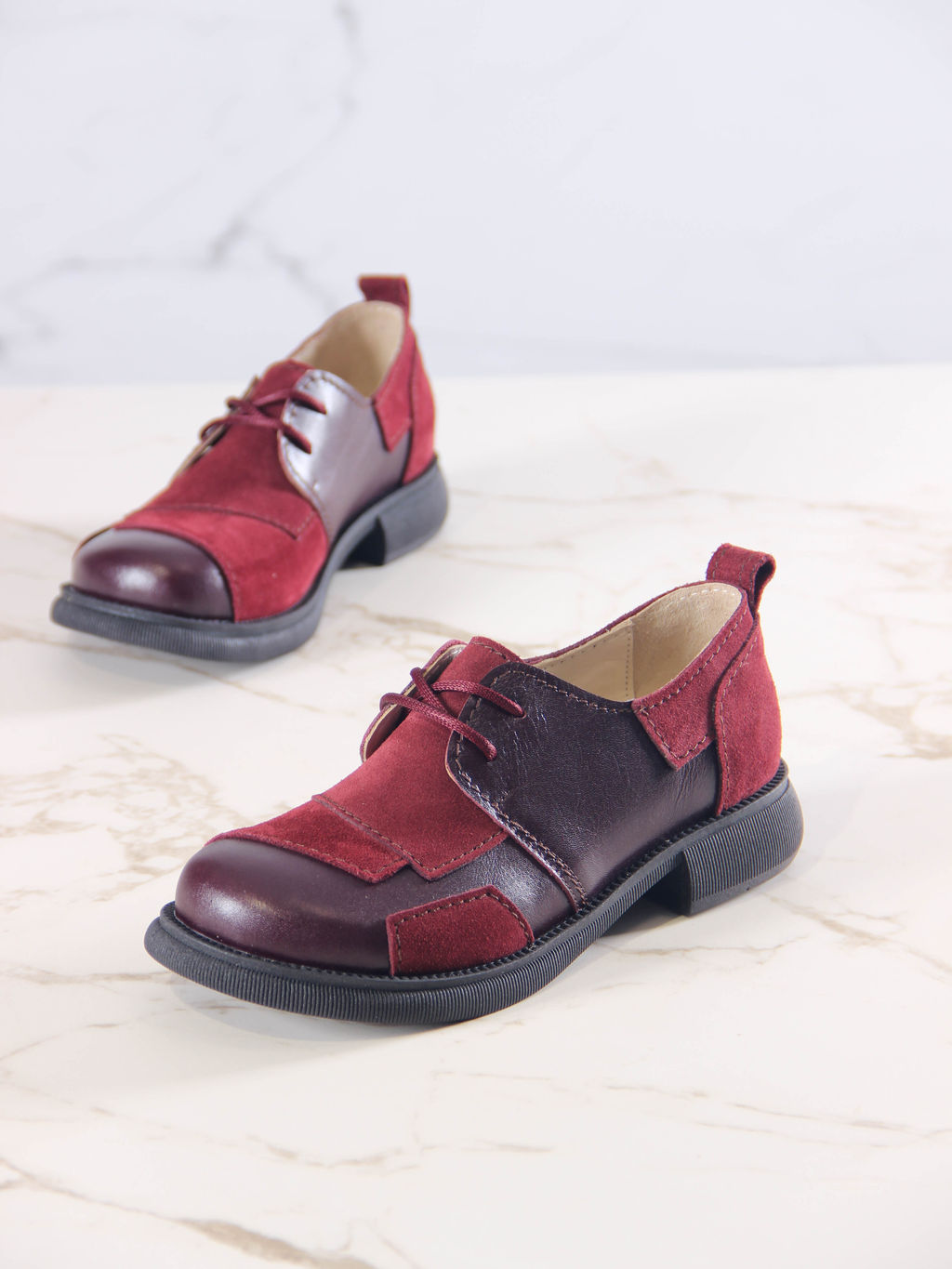 Полуботинки туфли EDART 205.патриция bl.Бордо +бордовая замша  фото 20