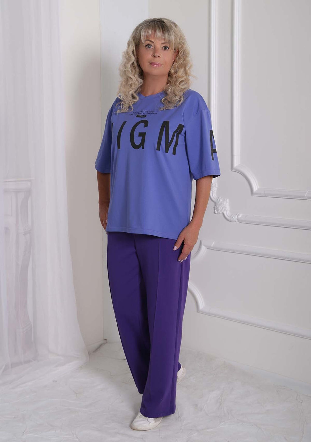 Брюки Клеш фиолетовые - Марлен фото 2