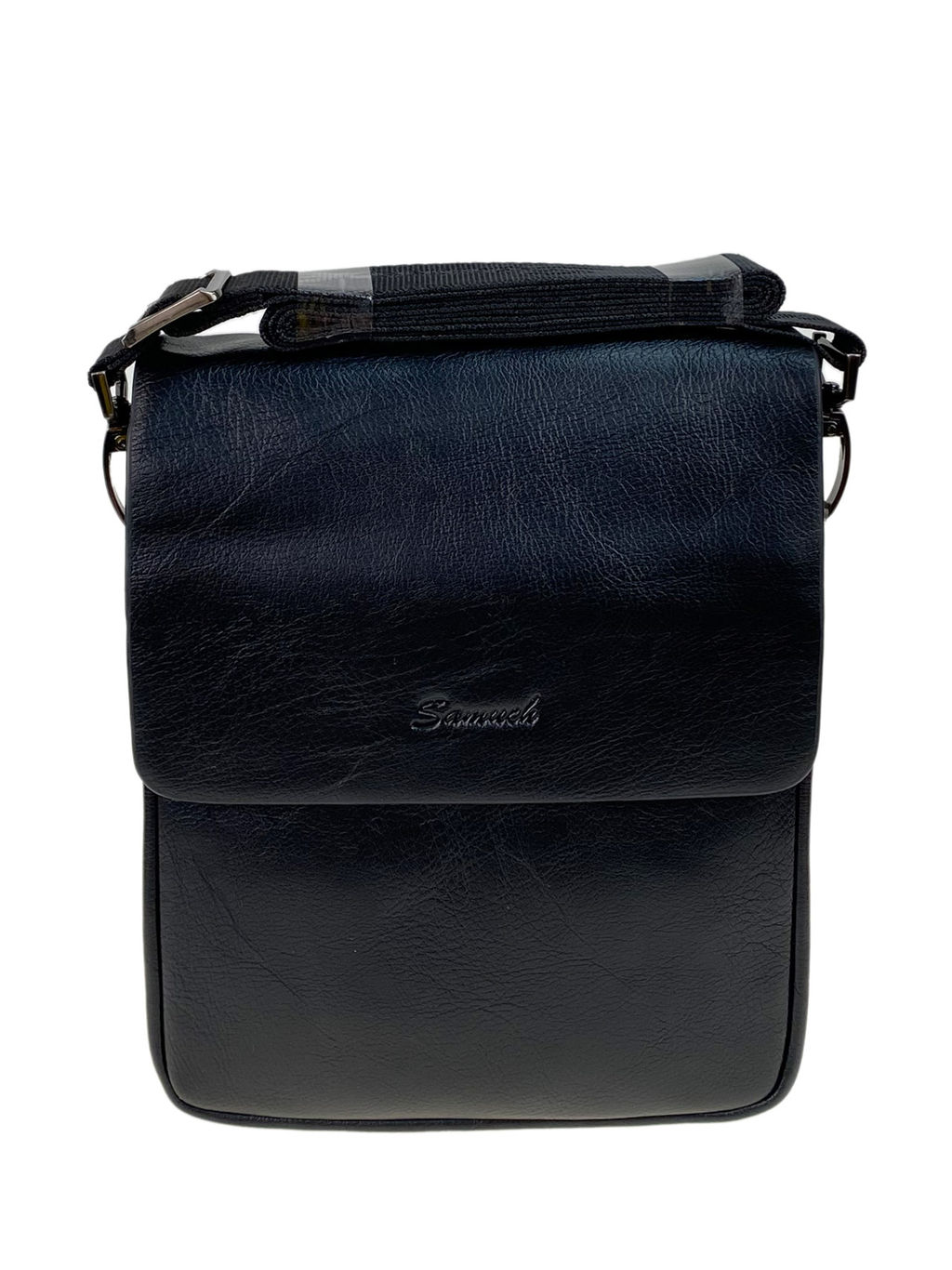 Мужская сумка планшет из натуральной кожи цвет черный - Greta фото 2