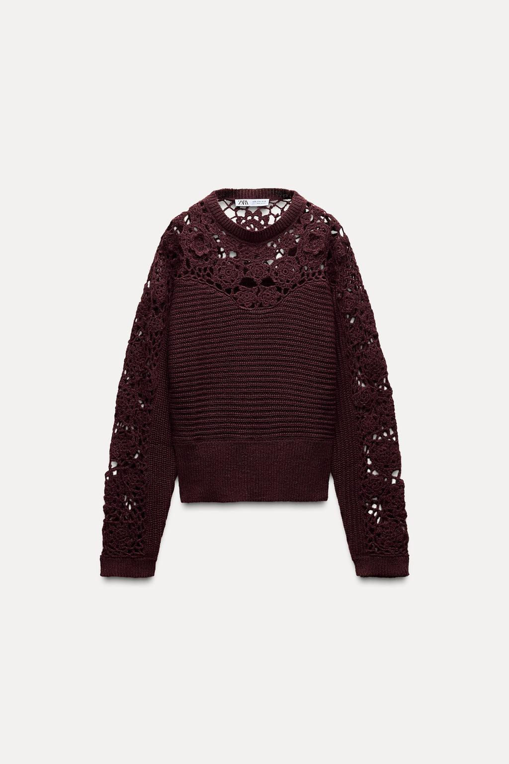 CROCHET KNIT SWEATER - Zara фото 3