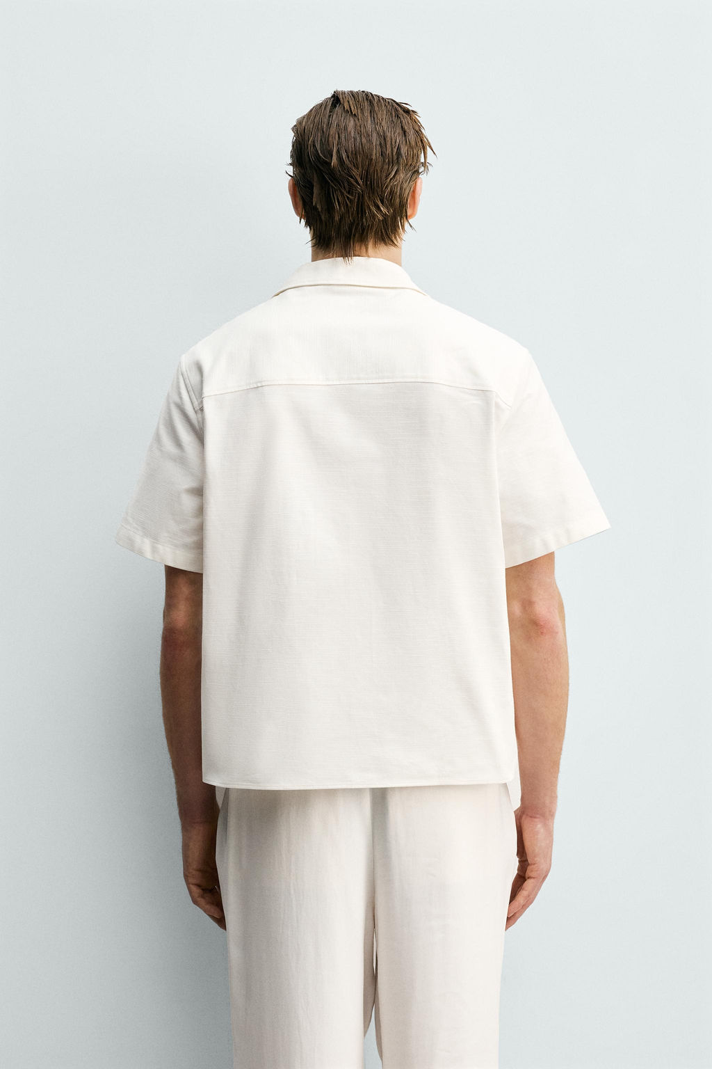 CAMISA BOXY FIT ESTRUCTURA / Blanco - Zara фото 3