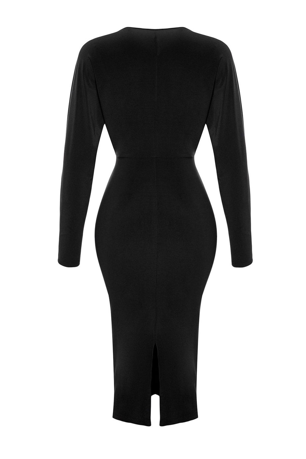 TRENDYOLMILLA Mor Yarasa Kol Detayl? Fitted/Vucuda Oturan Esnek Midi Orme Elbise TWOAW24EL00198  фото 11