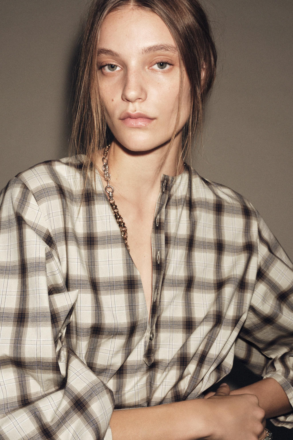 ZW COLLECTION CHECK SHIRT DRESS - Zara фото 2