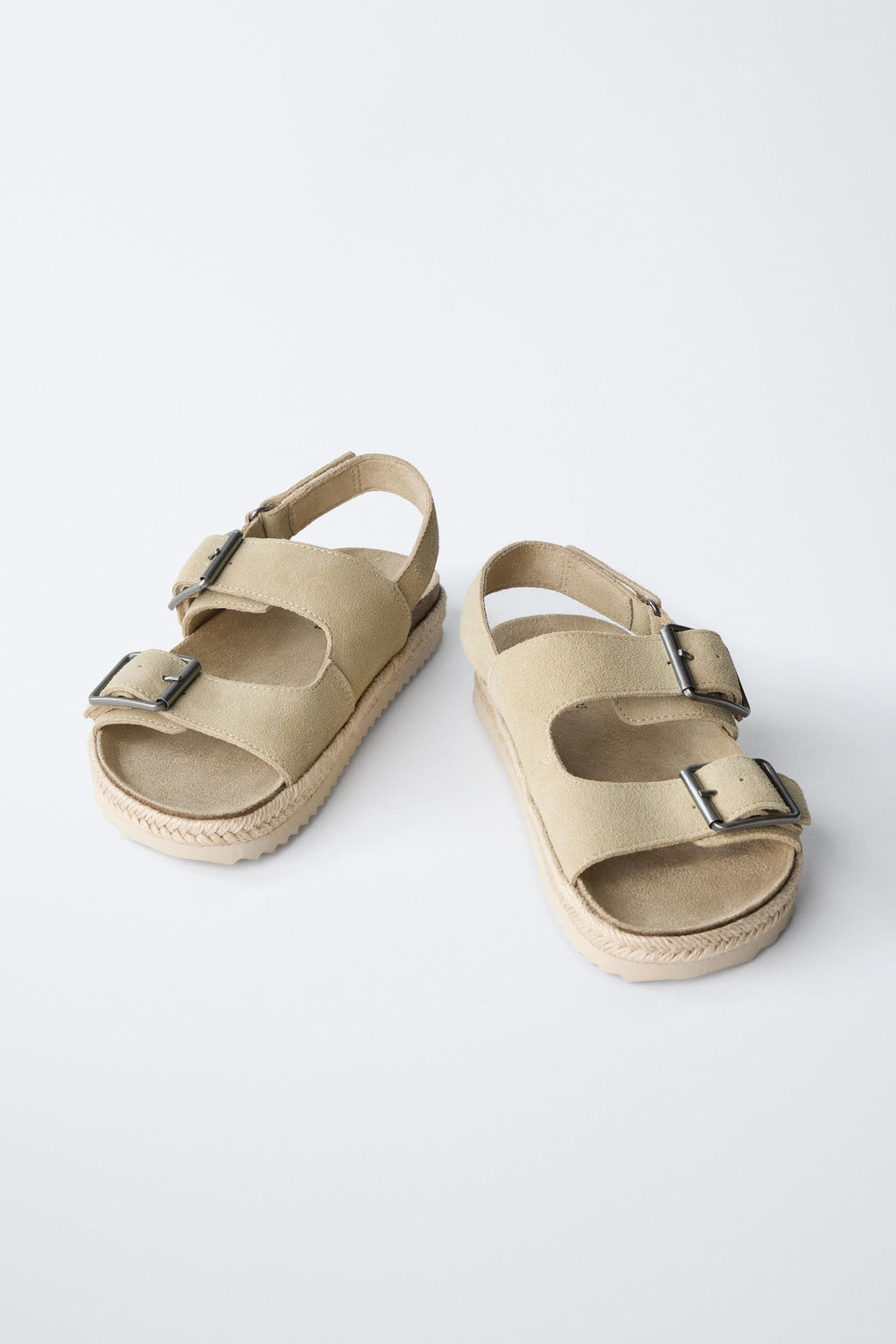 LEATHER SANDALS WITH JUTE BUCKLES - Zara фото 3