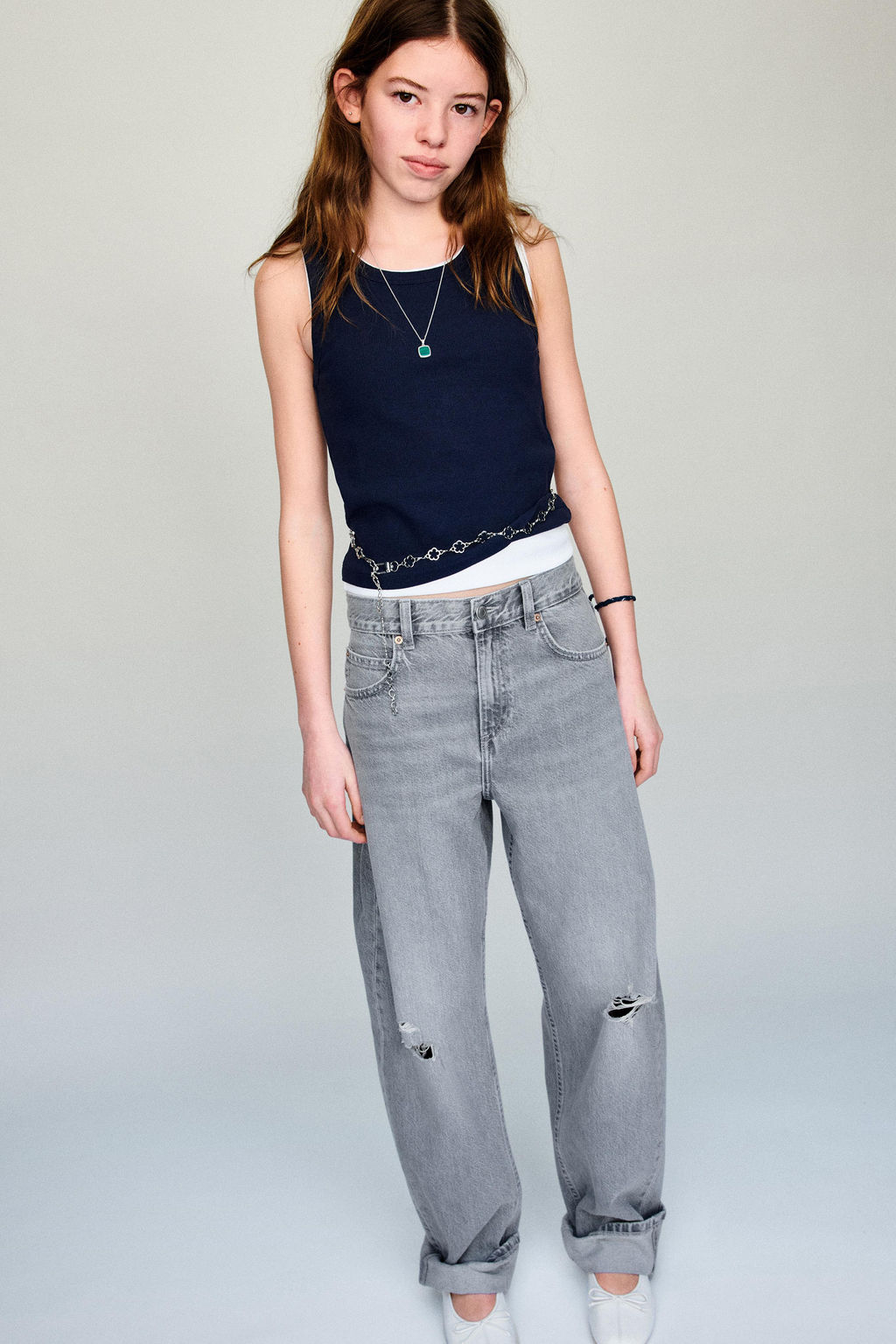 JEANS BARREL ROTOS / Gris - Zara фото 6