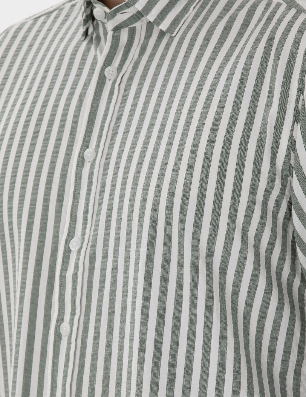Haki Regular Fit _izgili Uzun Kollu G_mlek - Pierre cardin фото 7