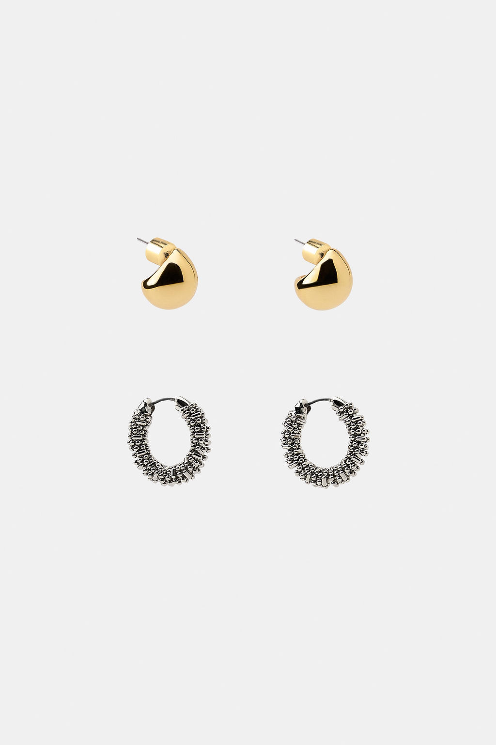 PACK OF MISMATCHED HOOP AND BALL EARRINGS - Zara фото 4