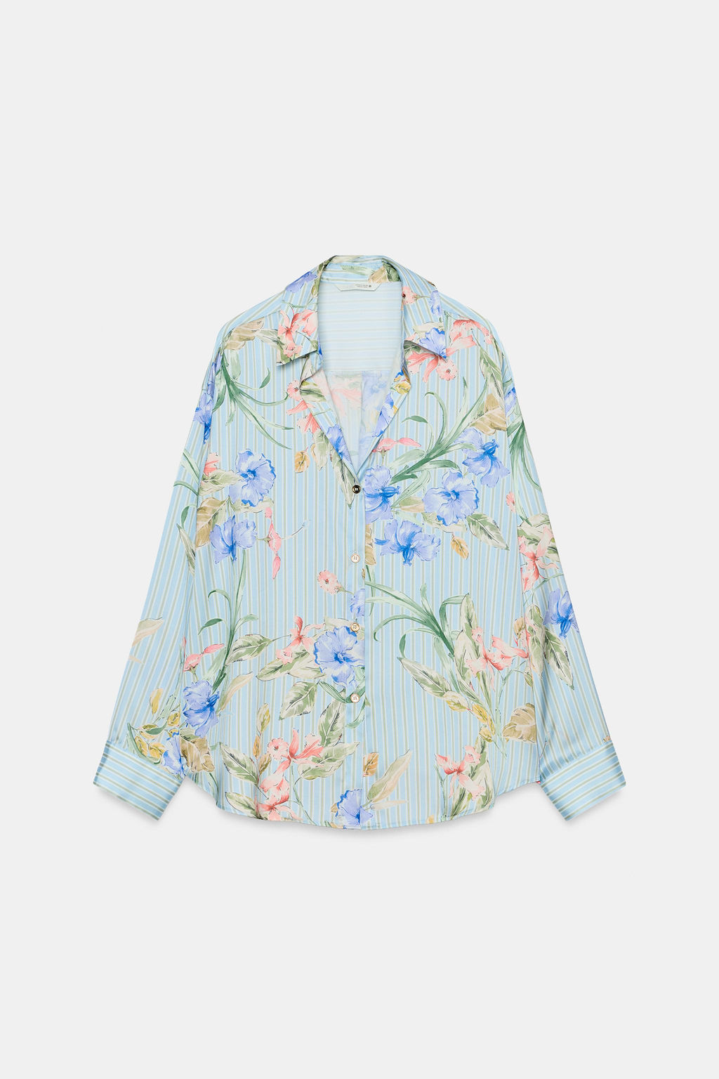 CAMISA SATINADA ESTAMPADO FLORAL / Multicolor