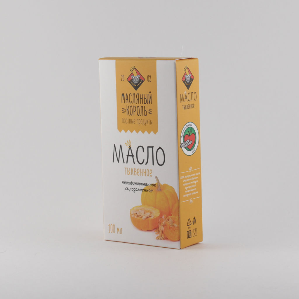 Масло тыквенное нерафинированное Масляный король 0,1л