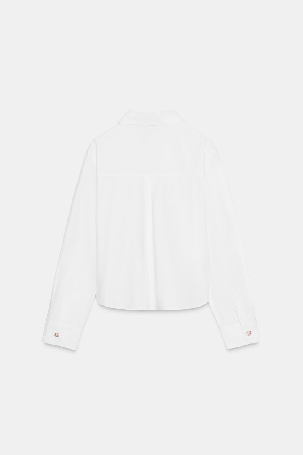 POPLIN SHIRT WITH RHINESTONE BUTTONS