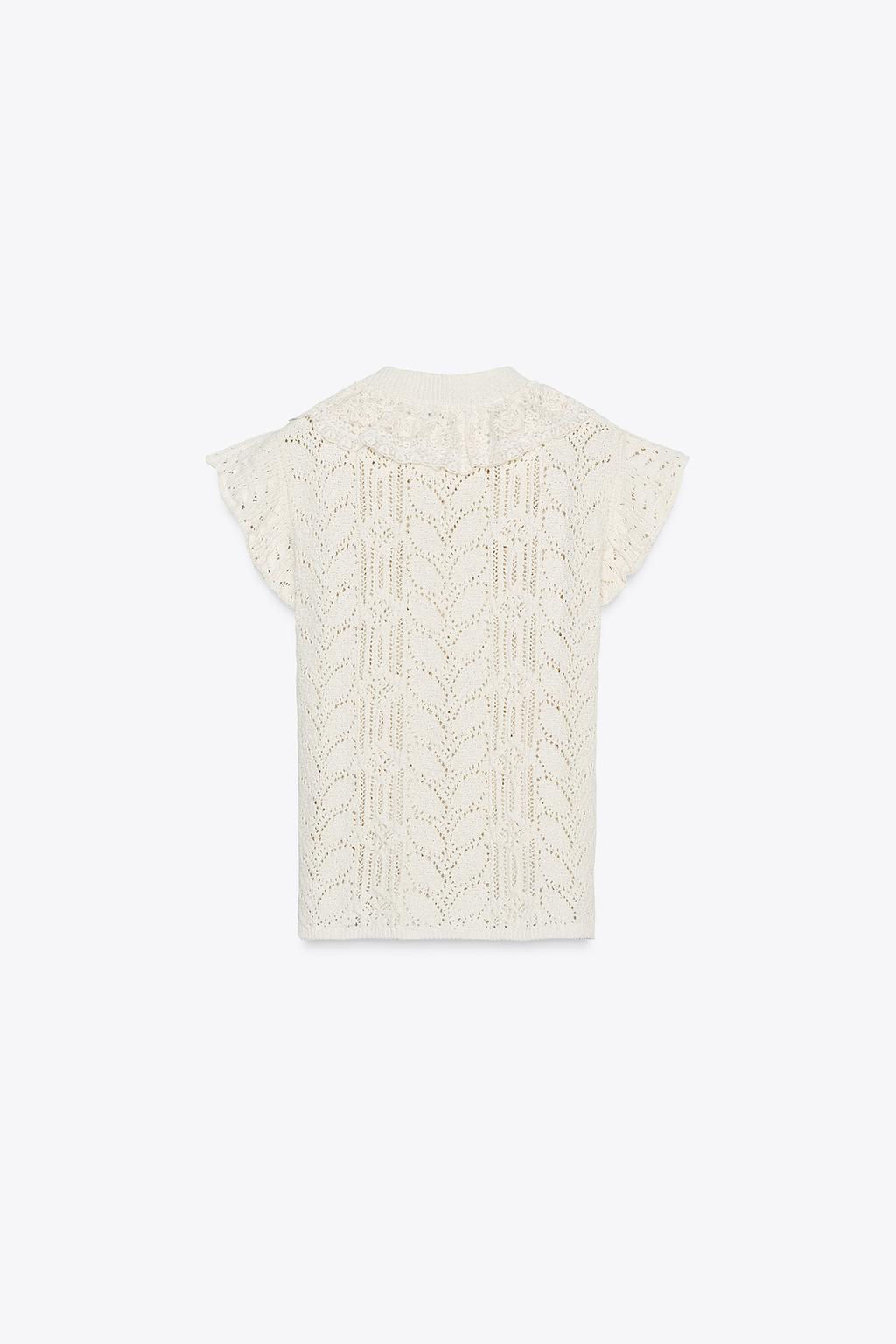 POINTELLE KNIT TOP WITH RUFFLES - Zara фото 5