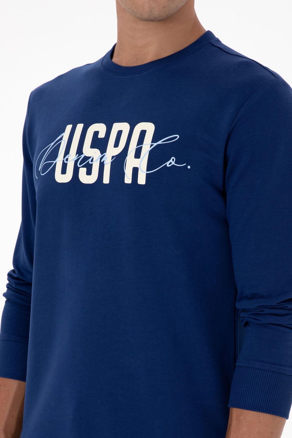 Erkek _ndigo Sweatshirt Sepette S_rpriz _ndirim