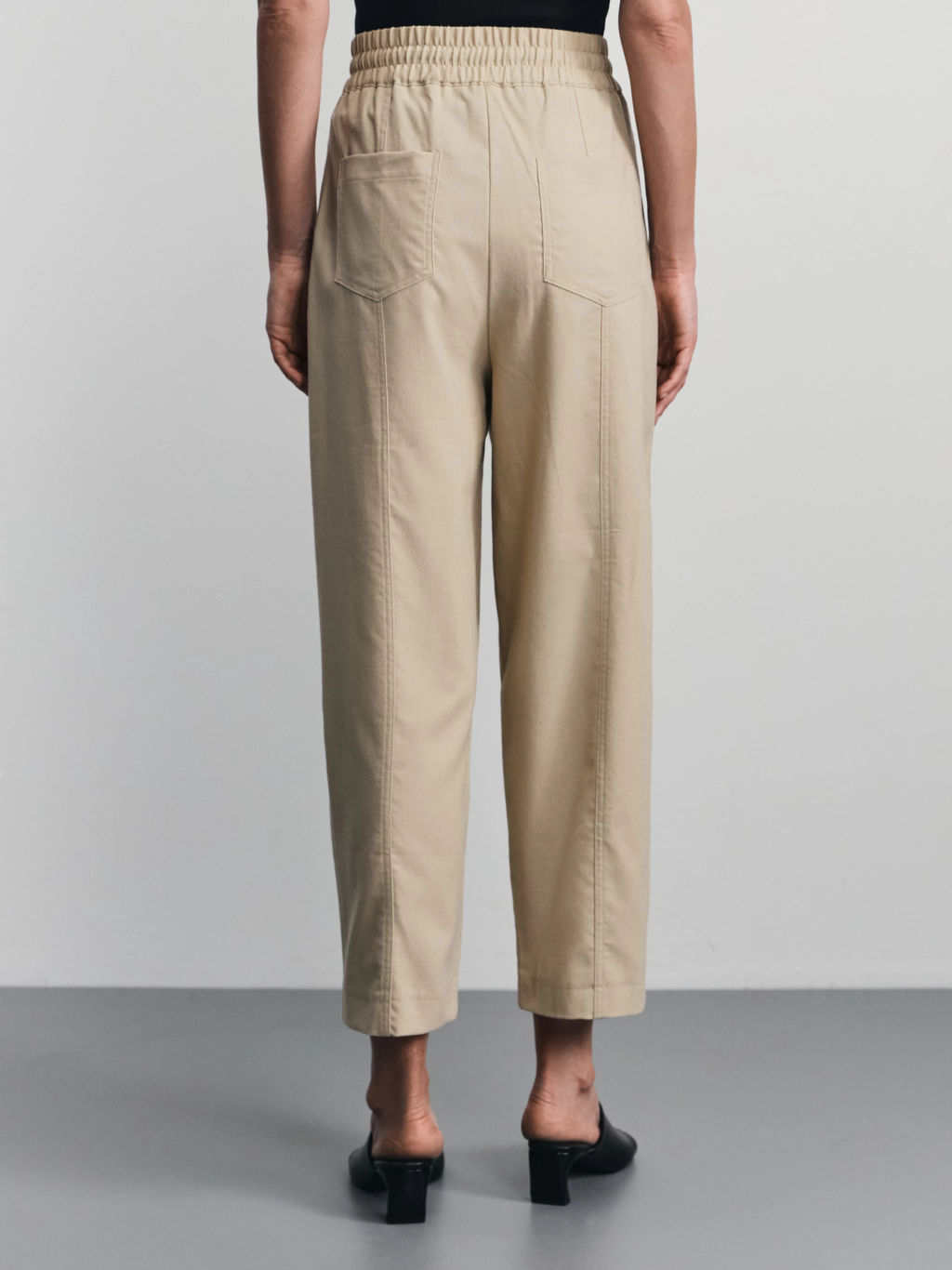 Брюки-джоггеры с вискозой и льном в составе / Zarina  фото 4