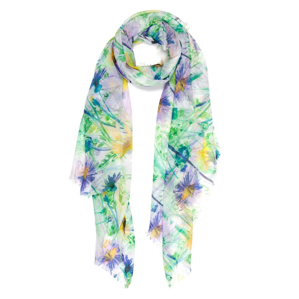 Палантин из вискозы с акварельным принтом