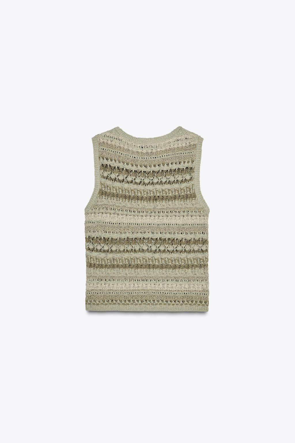 TEXTURED KNIT SLEEVELESS TOP - Zara фото 5