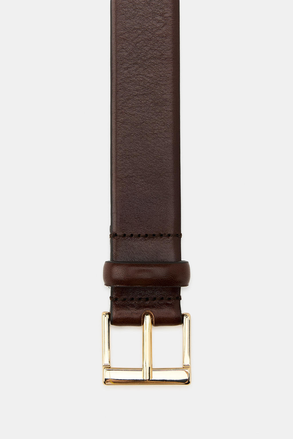 LEATHER BELT WITH SQUARE BUCKLE - Zara фото 2