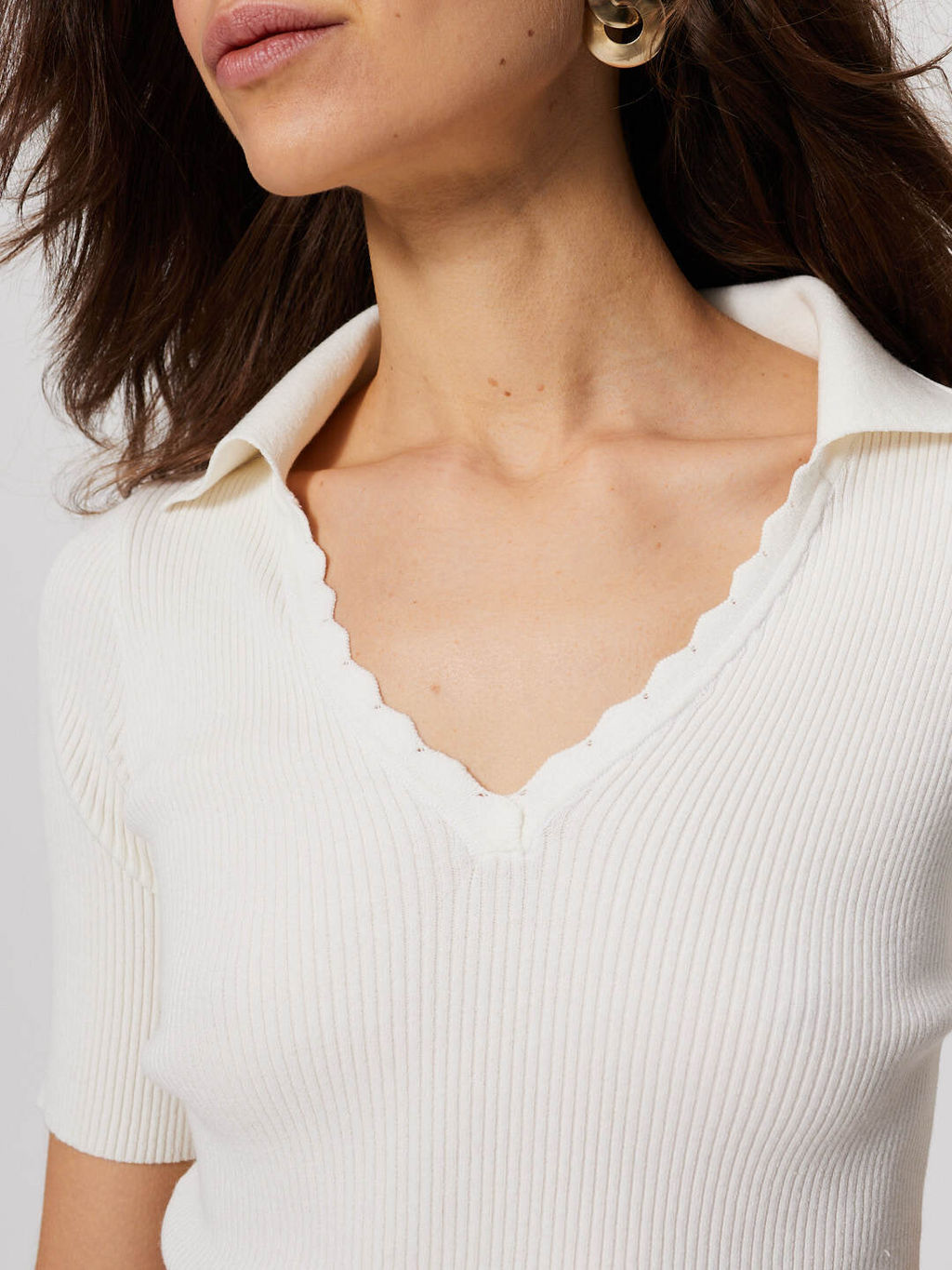 Джемпер с отложным воротником 321.070289/Молочный - Seven senses фото 4