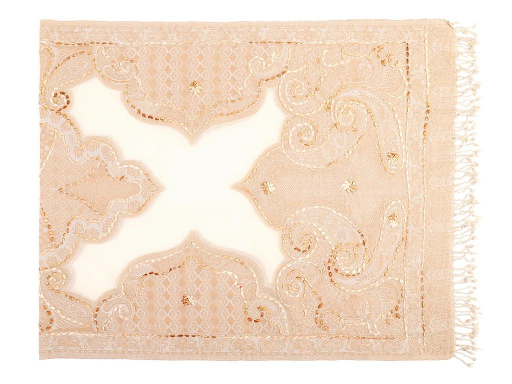 Палантин с вышивкой (шерсть 100%) № Тк903/76 - Ганг фото 2