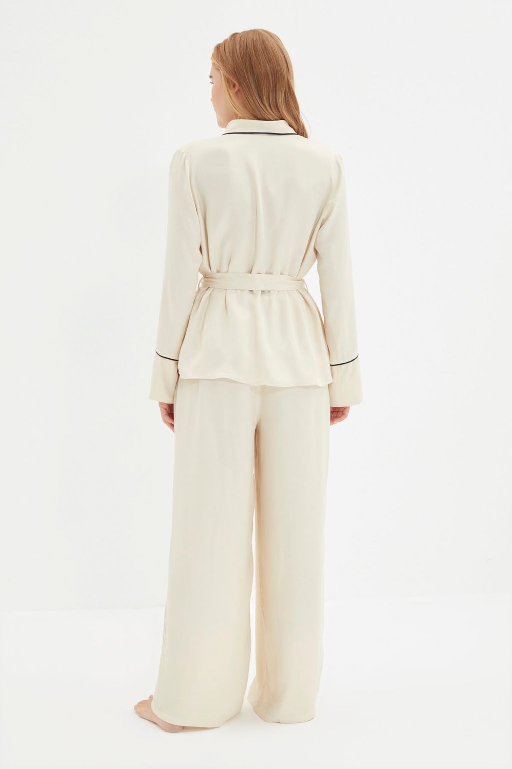 Trendyolmilla Bej Kusakl? Biye Detayl? Kruvaze Viskon Hamile Dokuma Pijama Tak?m? THMAW22PT1109  фото 18