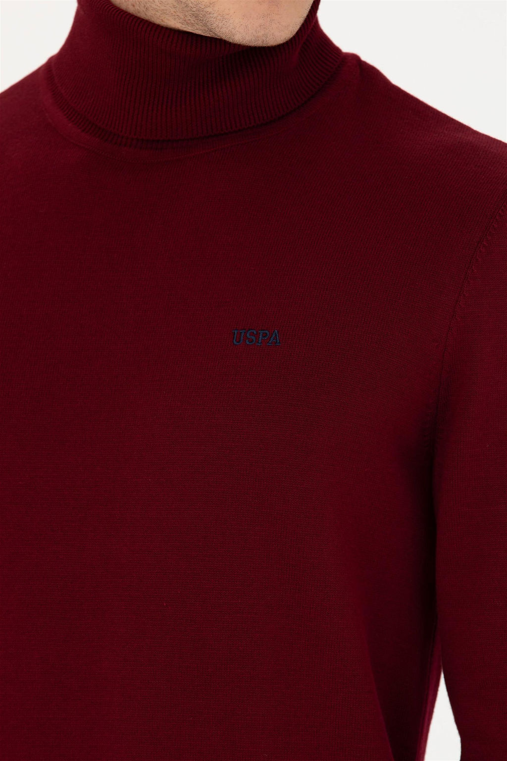 U. S. Polo Assn Мужской бордово-красный базовый свитер - U.s. polo assn фото 7