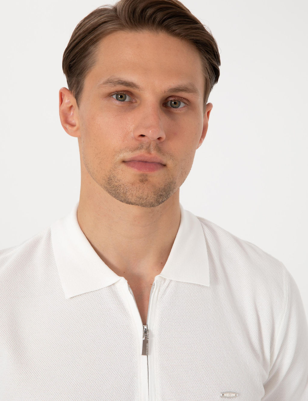 Vizon Slim Fit Polo Yaka Fermuarl_ Triko Ti__rt