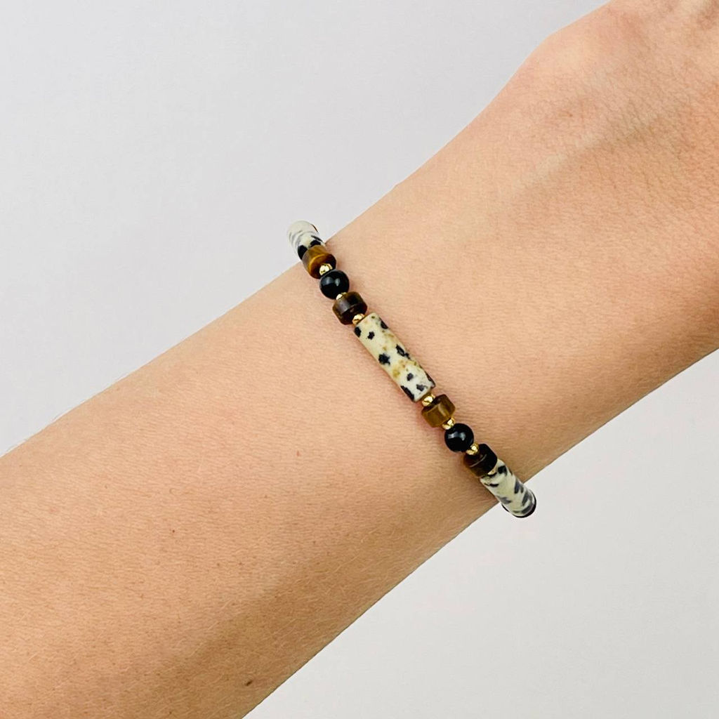 Браслет из перепелиной Яшмы , Агата и Тигрового глаза 16 см +