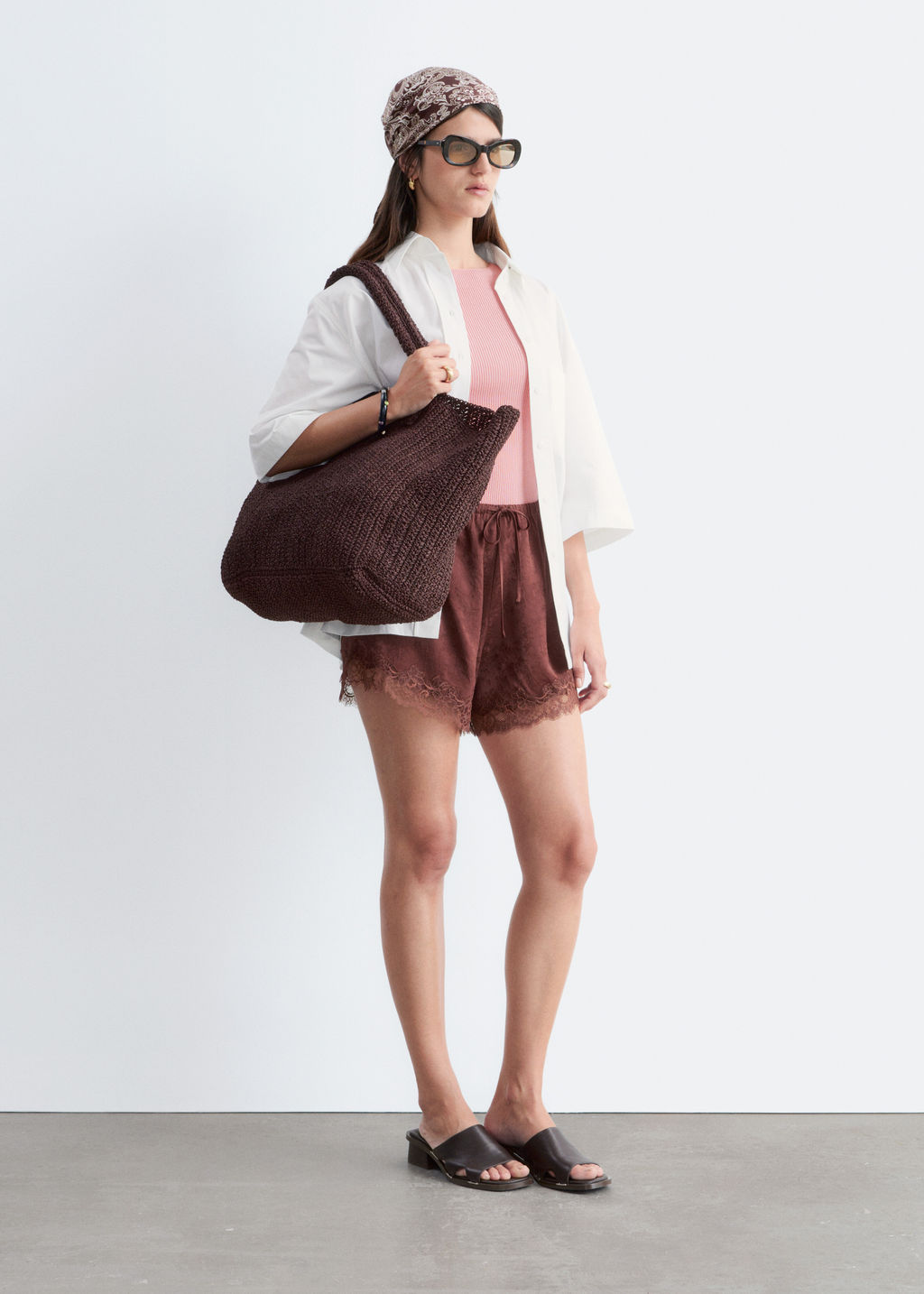 Minipantalones cortos jacquard ribete de encaje - H&m фото 6