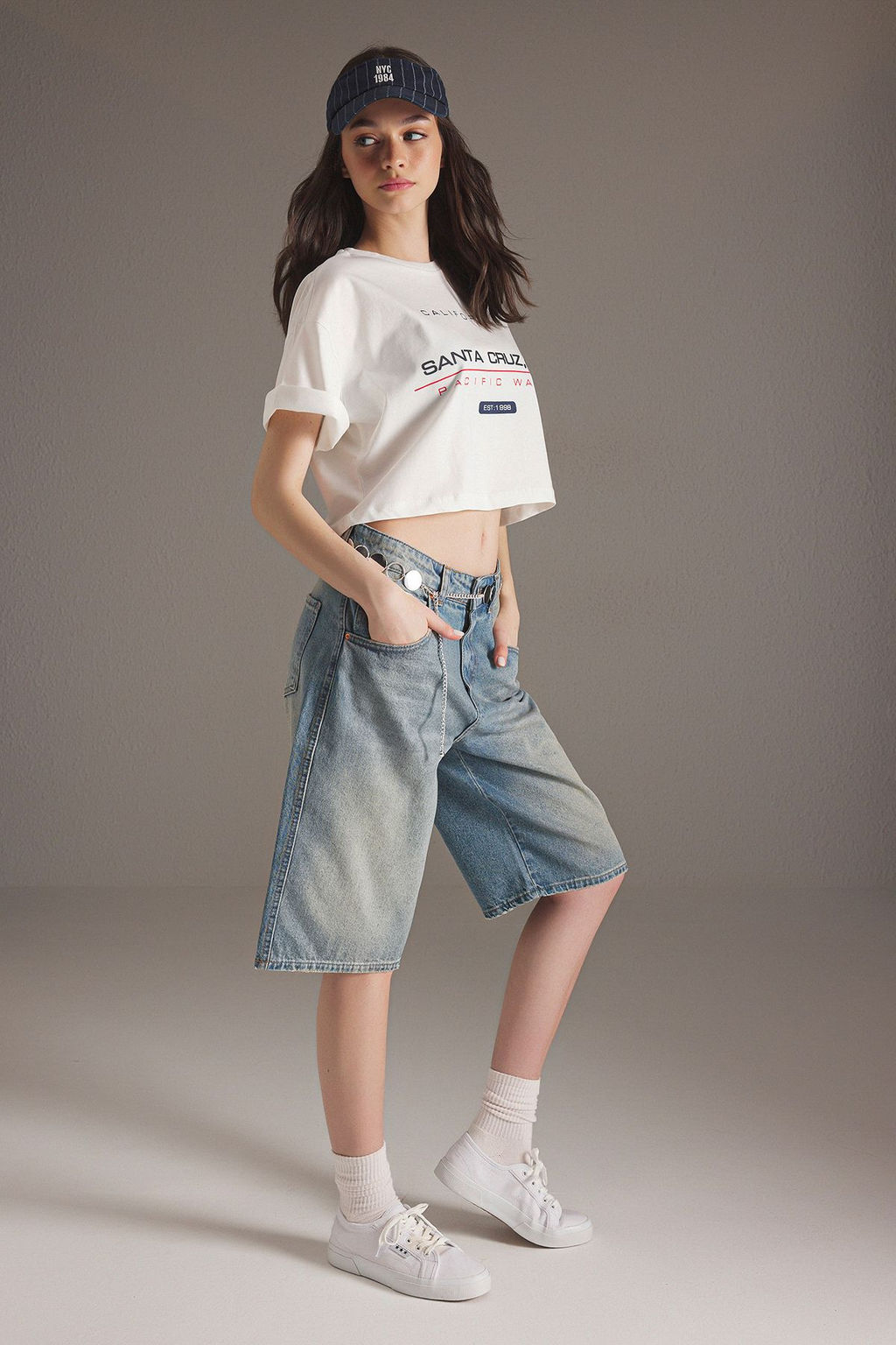 Mavi Soluk Efekt Vintage Normal Bel Denim Jorts Bermuda TWOSS25SR00150